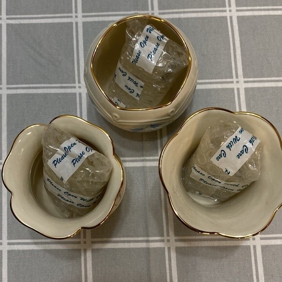 NIB Classic Lenox set of 3 Floral Votives w/ candles - Picture 8 of 10
